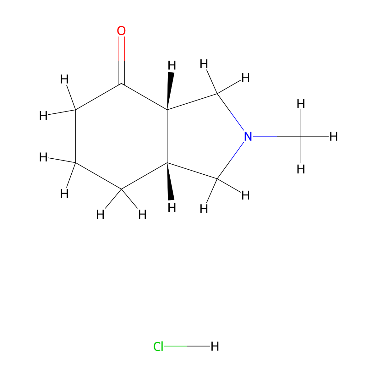 rac-(3aR,7aS)-2-methyl-octahydro-1H-isoindol-4-one hydrochloride molecular structure, CAS 2219375-97-8