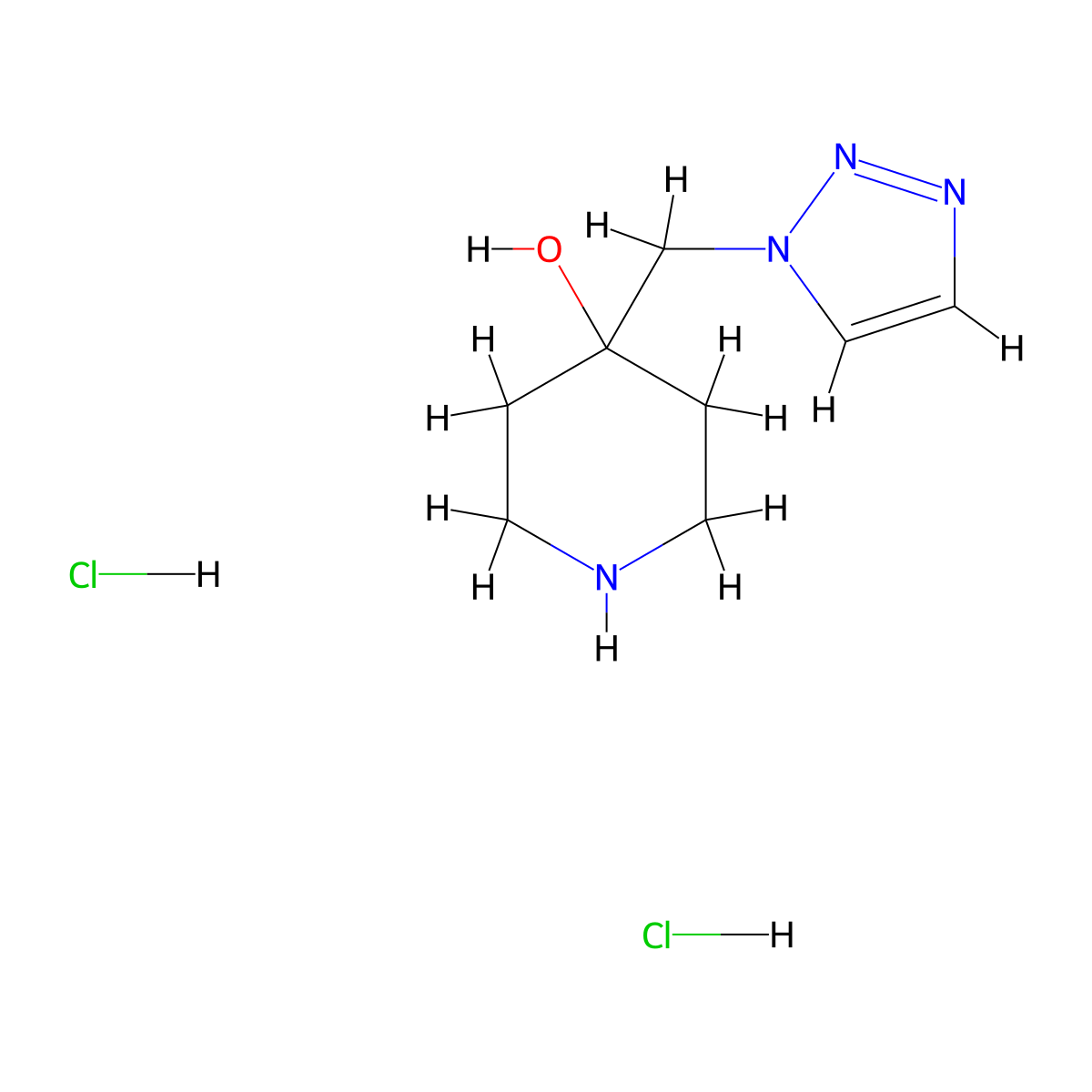 4-[(1H-1,2,3-triazol-1-yl)methyl]piperidin-4-ol dihydrochloride molecular structure, CAS 2219376-02-8