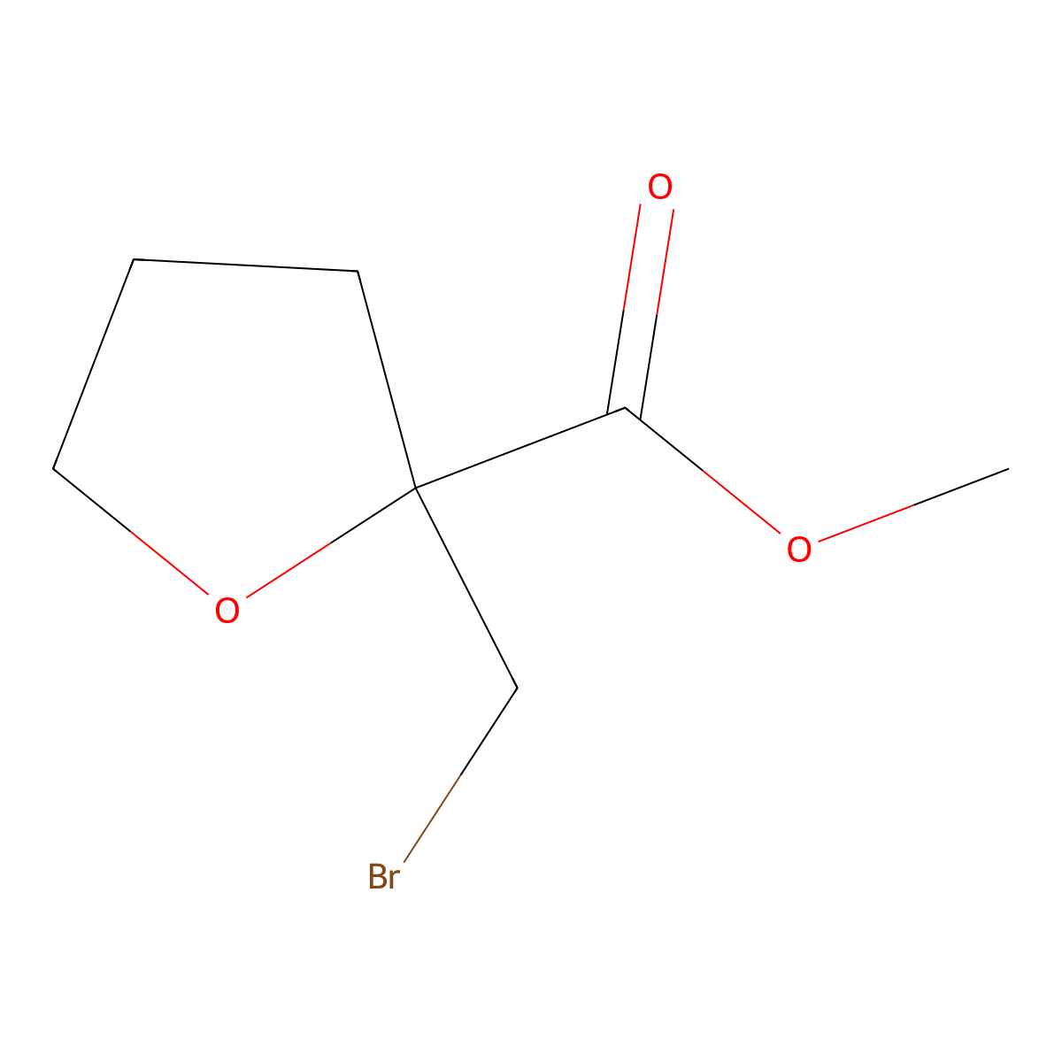 Methyl 2-(bromomethyl)oxolane-2-carboxylate molecular structure, CAS 2219376-04-0
