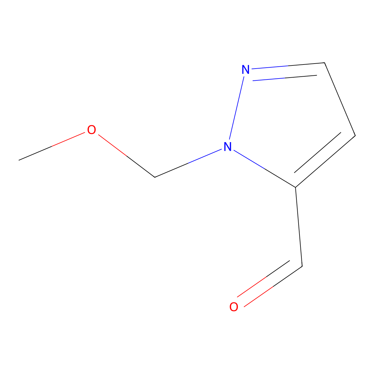 1-(Methoxymethyl)-1H-pyrazole-5-carbaldehyde molecular structure, CAS 2219376-05-1