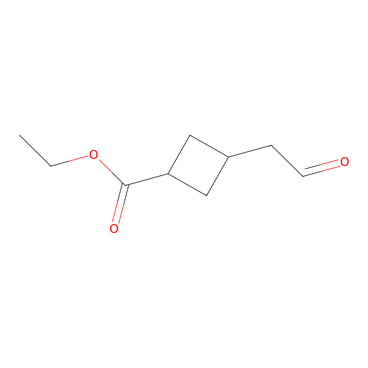 Ethyl 3-(2-oxoethyl)cyclobutane-1-carboxylate molecular structure, CAS 2219376-06-2
