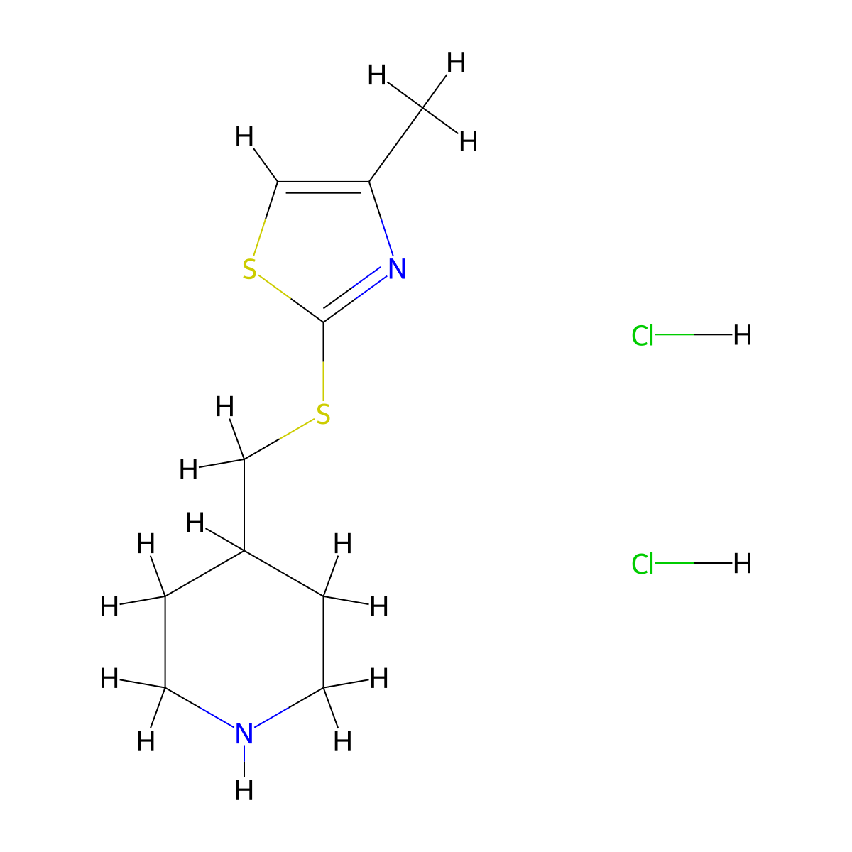 4-{[(4-Methyl-1,3-thiazol-2-yl)sulfanyl]methyl}piperidine dihydrochloride molecular structure, CAS 2219376-12-0