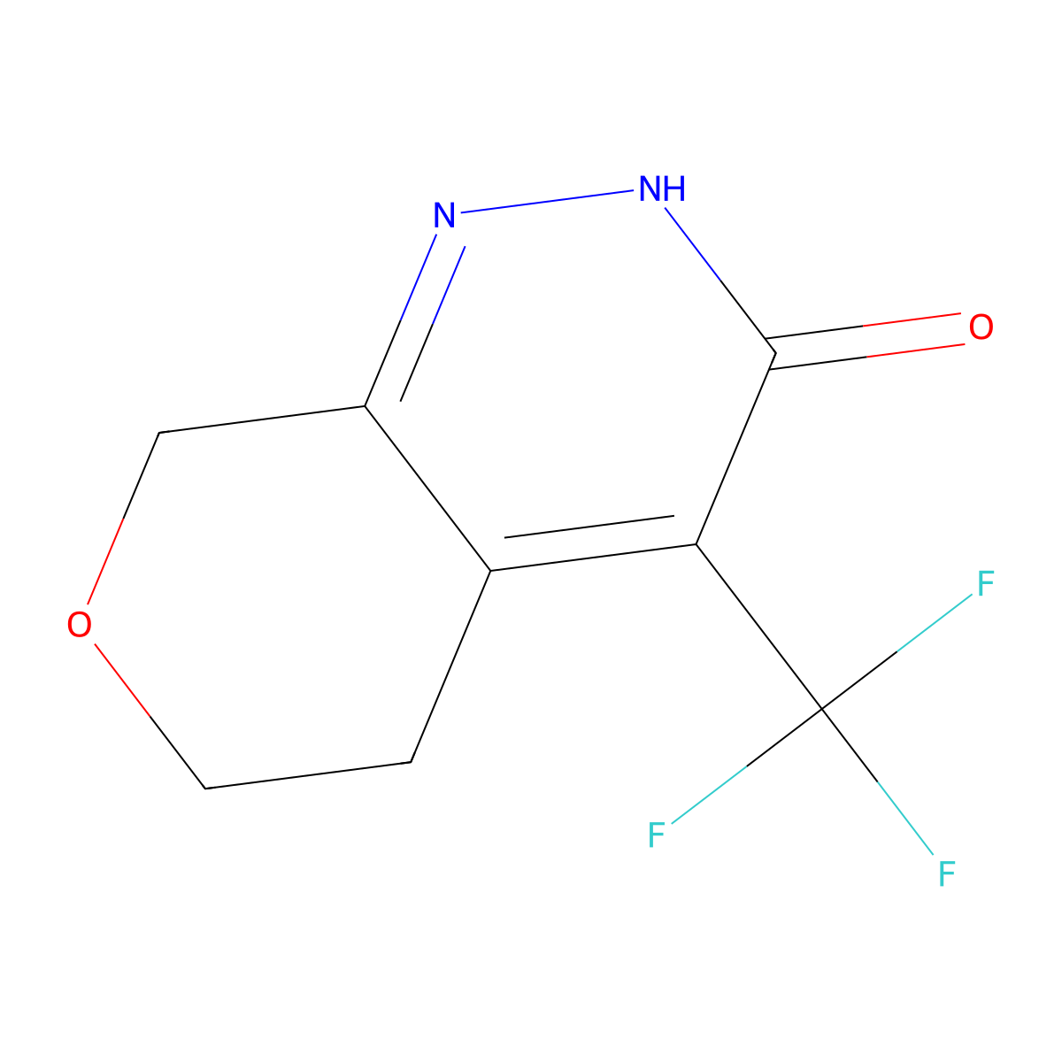 4-(trifluoromethyl)-2H,3H,5H,6H,8H-pyrano[3,4-c]pyridazin-3-one molecular structure, CAS 2219376-20-0
