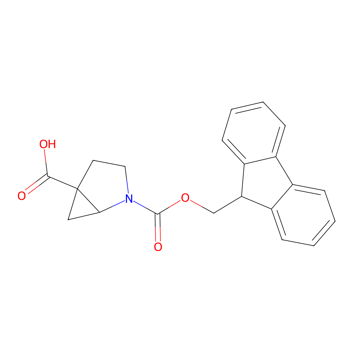 rac-(1R,5R)-2-{[(9H-fluoren-9-yl)methoxy]carbonyl}-2-azabicyclo[3.1.0]hexane-5-carboxylic acid molecular structure, CAS 2219376-27-7