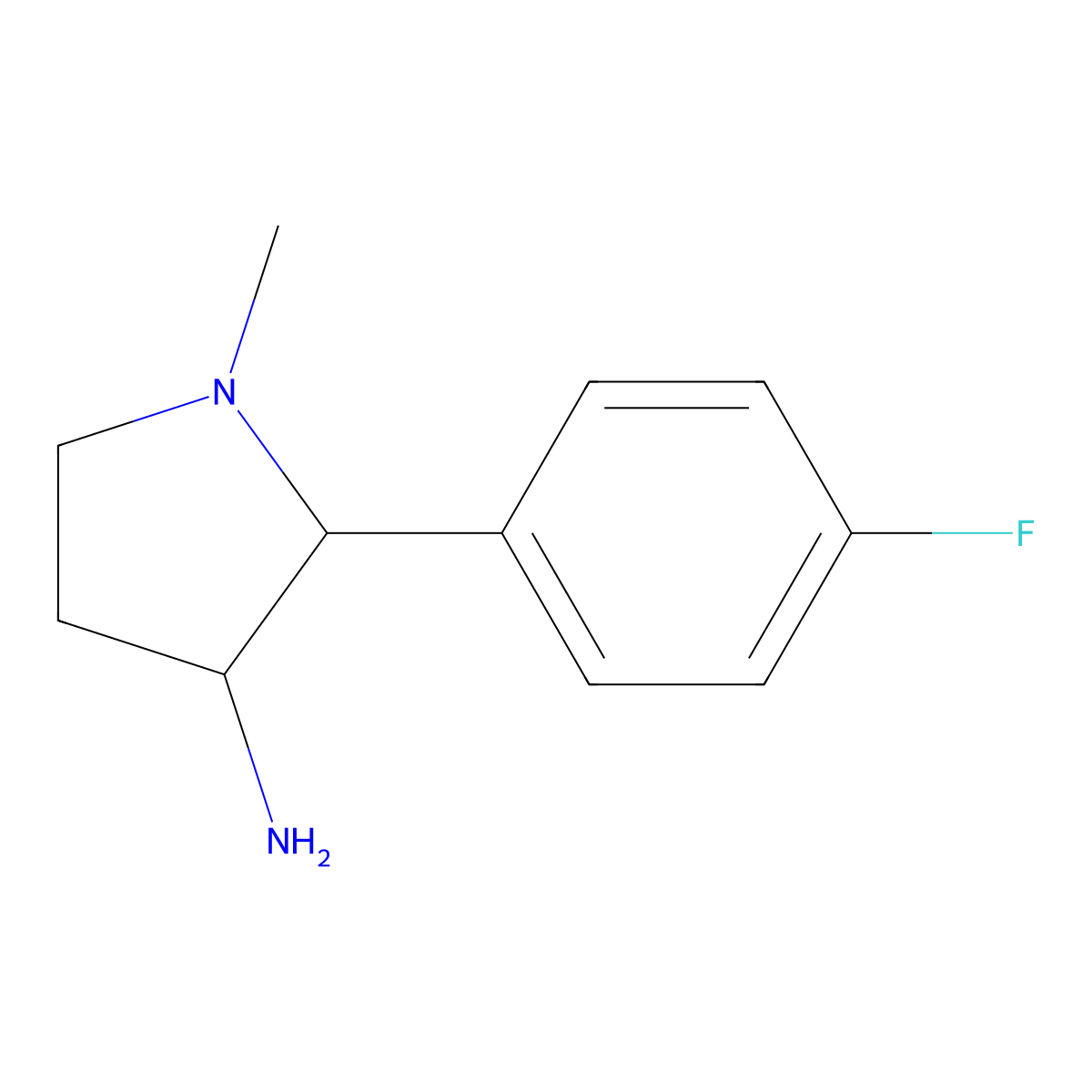rac-(2R,3S)-2-(4-fluorophenyl)-1-methylpyrrolidin-3-amine molecular structure, CAS 2219376-30-2