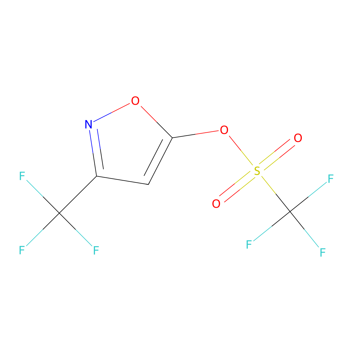 3-(Trifluoromethyl)-1,2-oxazol-5-yl trifluoromethanesulfonate molecular structure, CAS 2219376-31-3