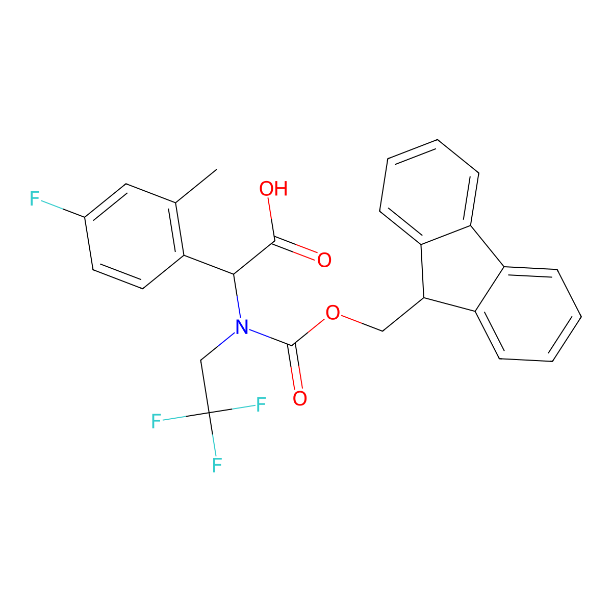 2-({[(9H-fluoren-9-yl)methoxy]carbonyl}(2,2,2-trifluoroethyl)amino)-2-(4-fluoro-2-methylphenyl)acetic acid molecular structure, CAS 2219376-44-8