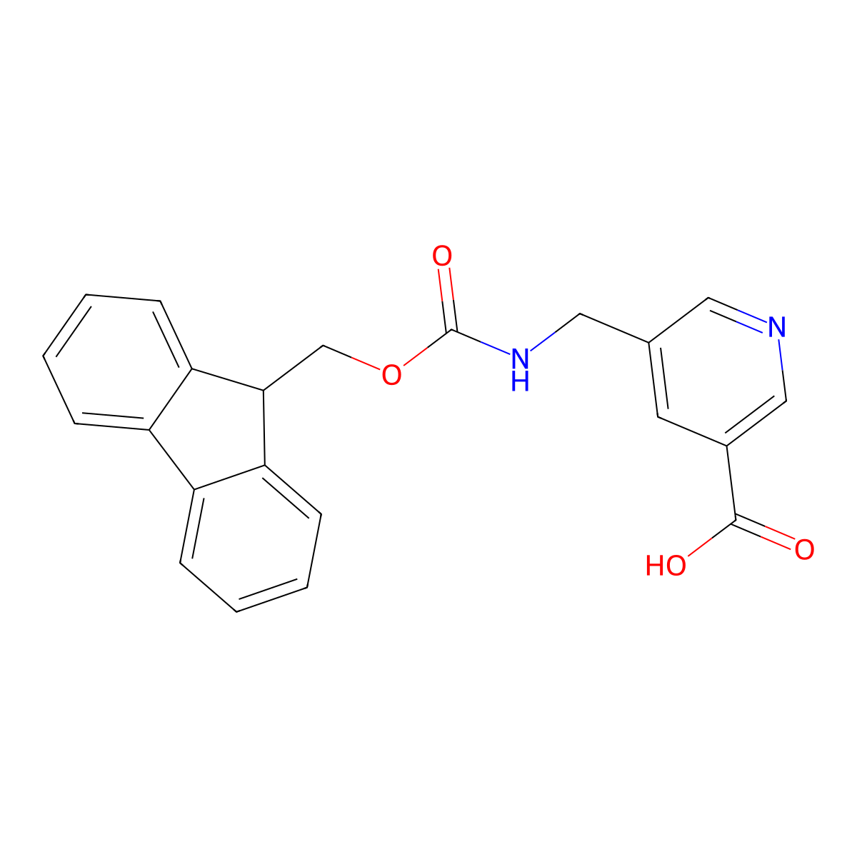5-[({[(9H-fluoren-9-yl)methoxy]carbonyl}amino)methyl]pyridine-3-carboxylic acid molecular structure, CAS 2219376-63-1