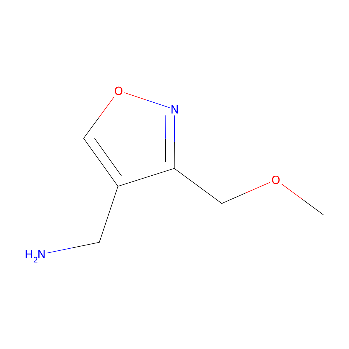 (3-(Methoxymethyl)-1,2-oxazol-4-yl)methanamine molecular structure, CAS 2219376-64-2