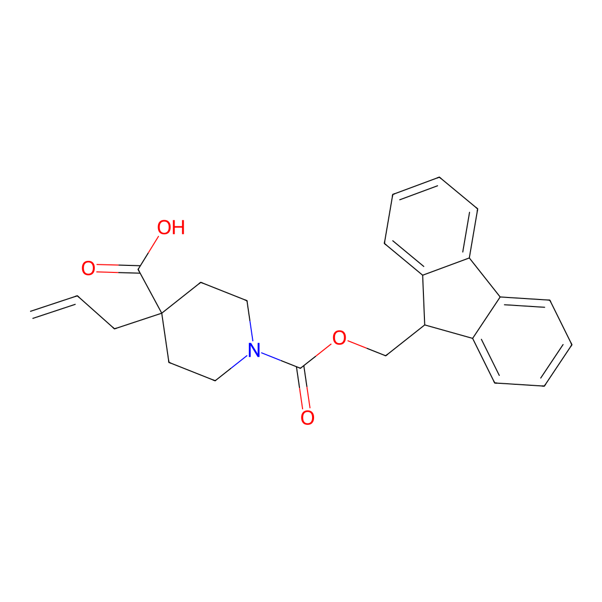 1-{[(9H-fluoren-9-yl)methoxy]carbonyl}-4-(prop-2-en-1-yl)piperidine-4-carboxylic acid molecular structure, CAS 2219376-71-1