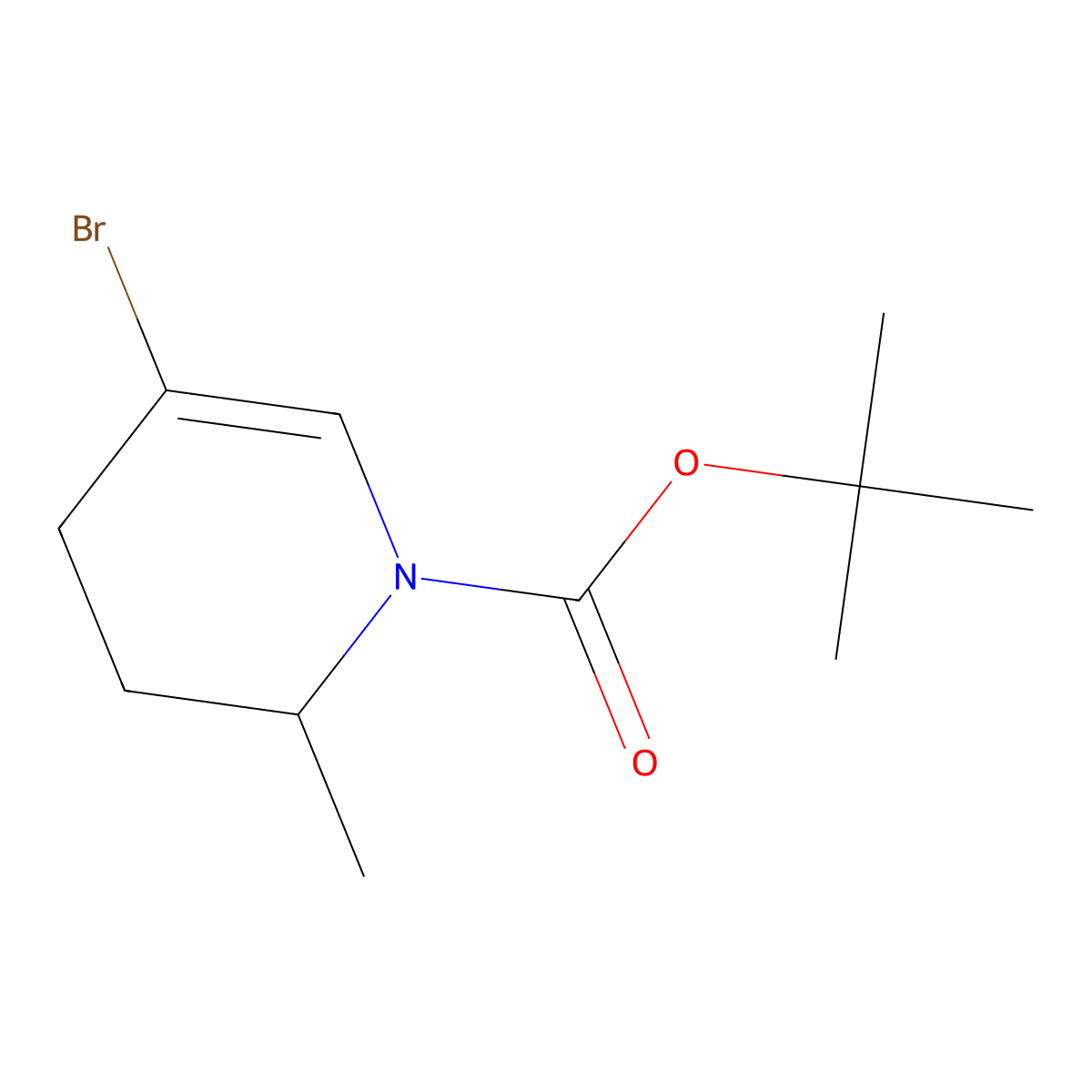 Tert-butyl 5-bromo-2-methyl-1,2,3,4-tetrahydropyridine-1-carboxylate molecular structure, CAS 2219376-74-4