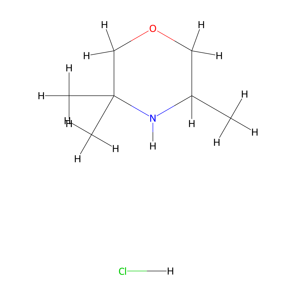 3,3,5-Trimethylmorpholine hydrochloride molecular structure, CAS 2219376-79-9