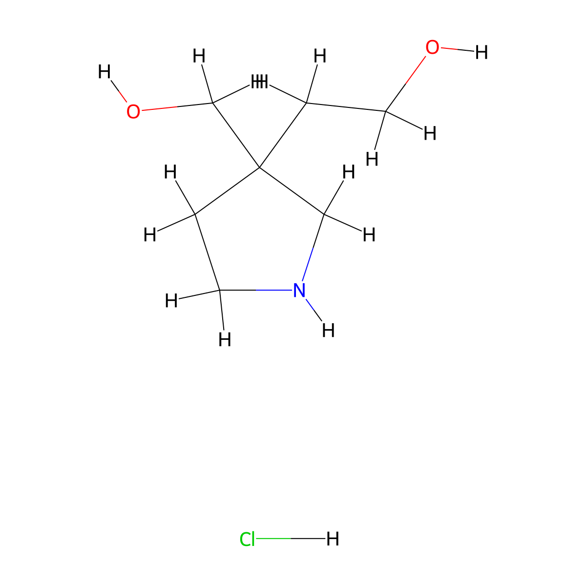 2-[3-(Hydroxymethyl)pyrrolidin-3-yl]ethan-1-ol hydrochloride molecular structure, CAS 2219376-83-5