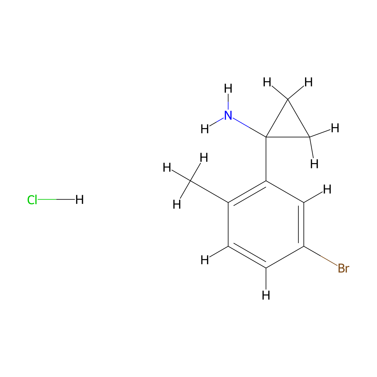 1-(5-Bromo-2-methylphenyl)cyclopropan-1-amine hydrochloride molecular structure, CAS 2219378-58-0