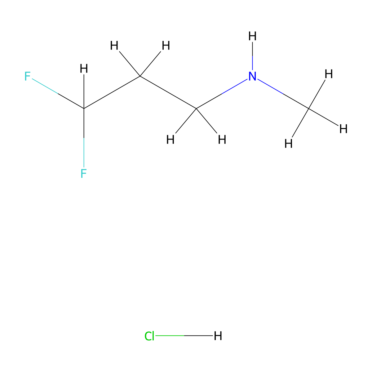 (3,3-Difluoropropyl)(methyl)amine hydrochloride molecular structure, CAS 2219378-66-0