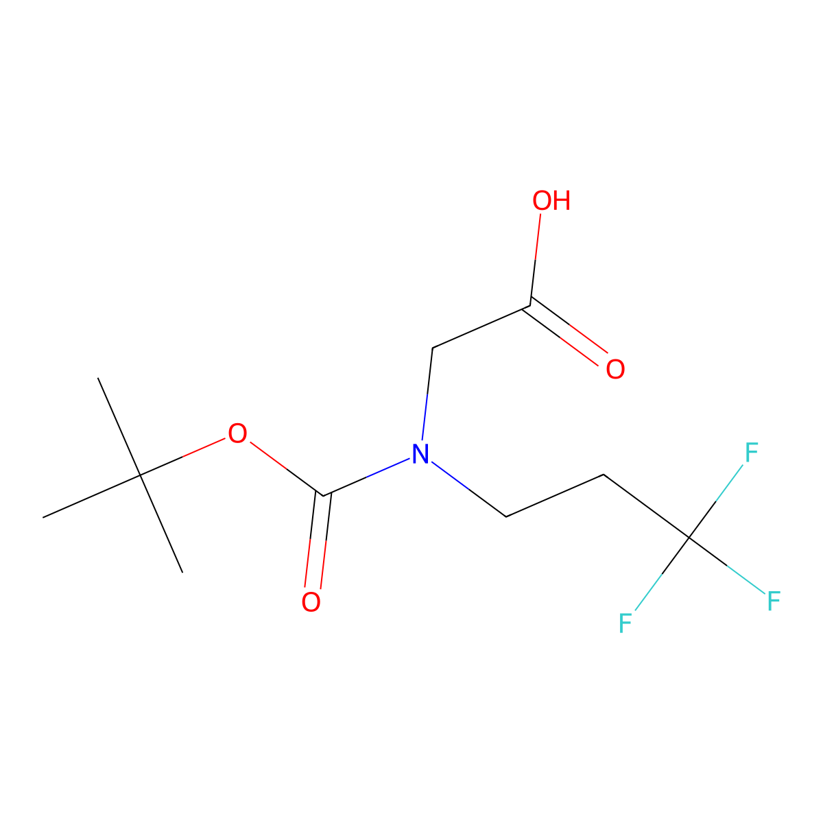 2-{[(Tert-butoxy)carbonyl](3,3,3-trifluoropropyl)amino}acetic acid molecular structure, CAS 2219378-68-2