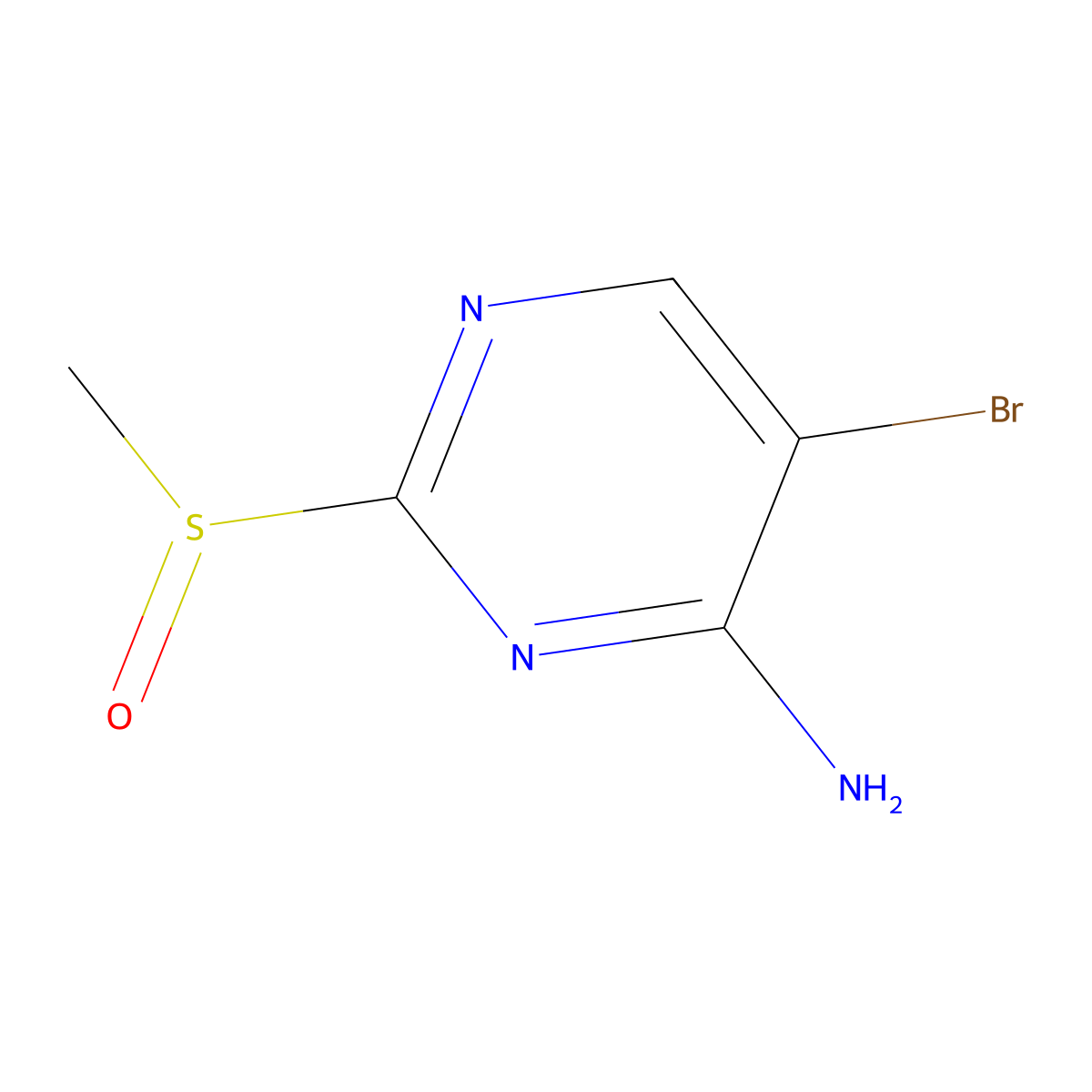 5-Bromo-2-methanesulfinylpyrimidin-4-amine molecular structure, CAS 2219378-93-3