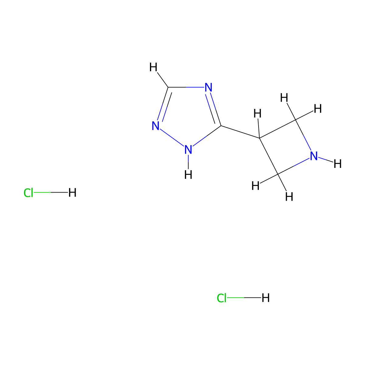 3-(azetidin-3-yl)-1H-1,2,4-triazole dihydrochloride molecular structure, CAS 2219378-95-5