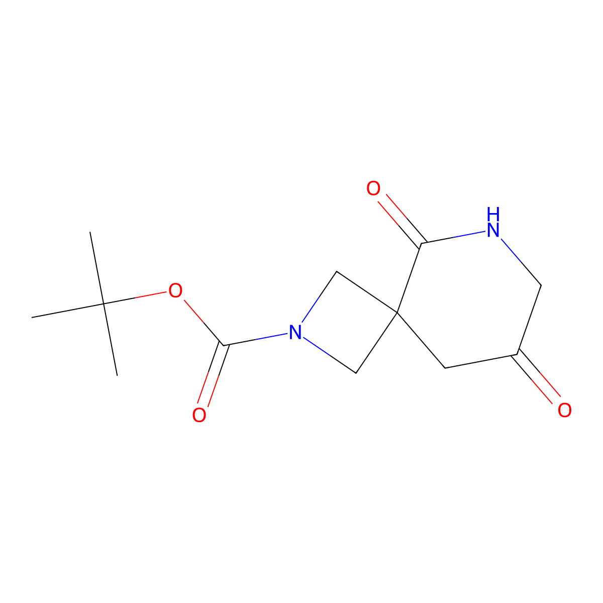 Tert-butyl 5,8-dioxo-2,6-diazaspiro[3.5]nonane-2-carboxylate molecular structure, CAS 2219378-98-8
