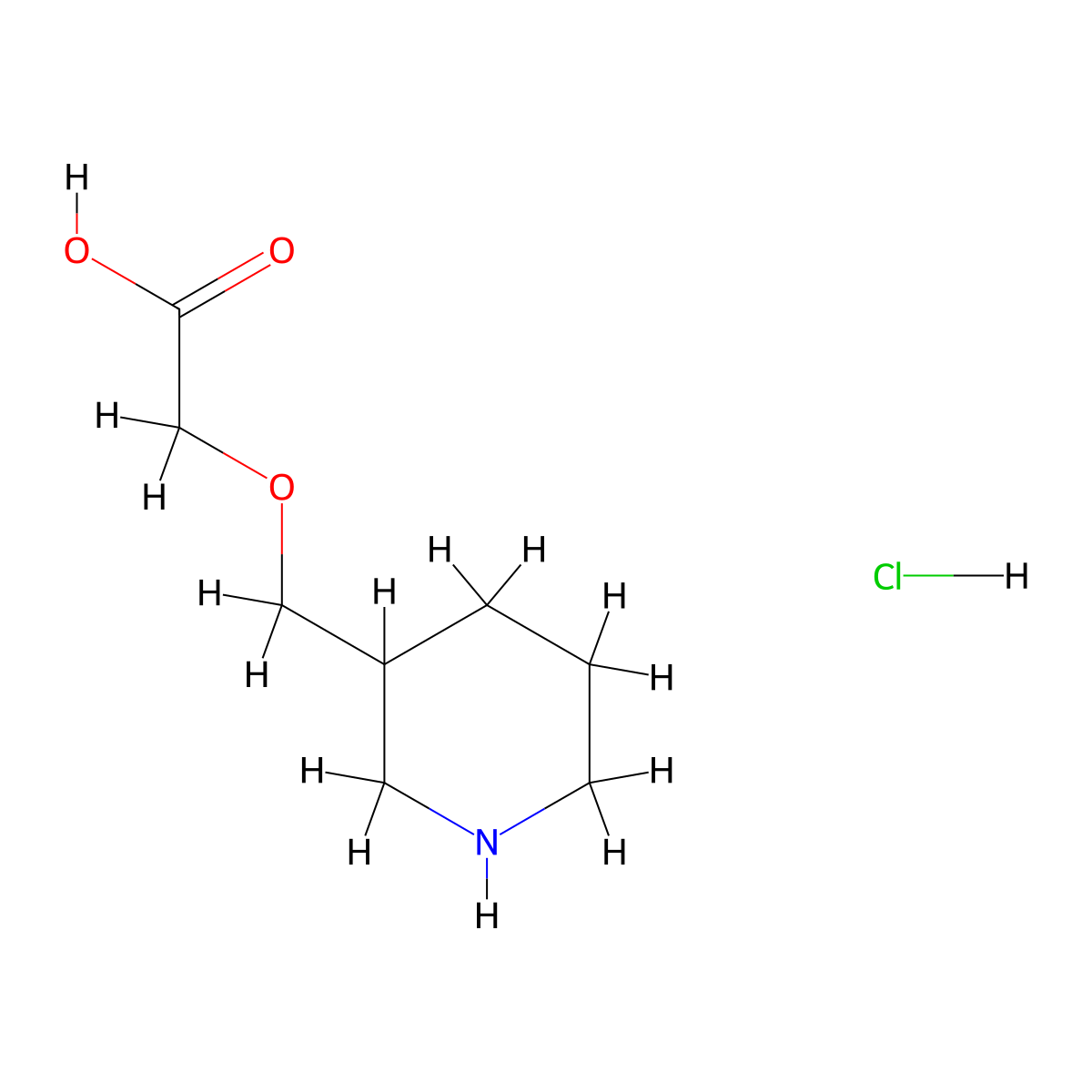 2-[(Piperidin-3-yl)methoxy]acetic acid hydrochloride molecular structure, CAS 2219379-12-9