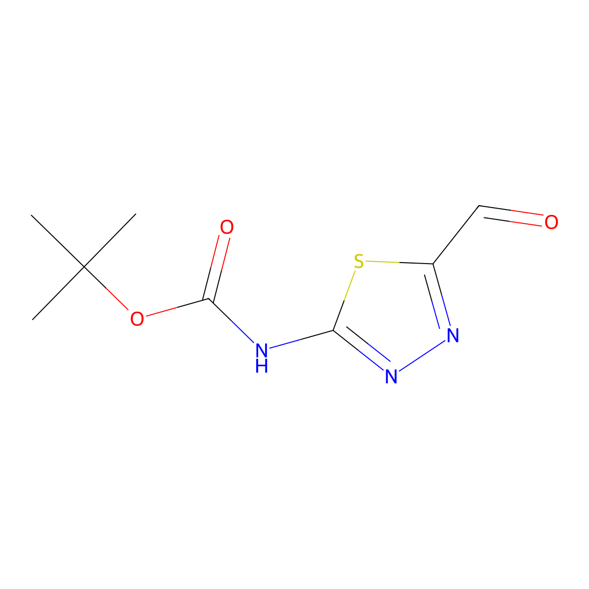 tert-butyl N-(5-formyl-1,3,4-thiadiazol-2-yl)carbamate molecular structure, CAS 2219379-20-9