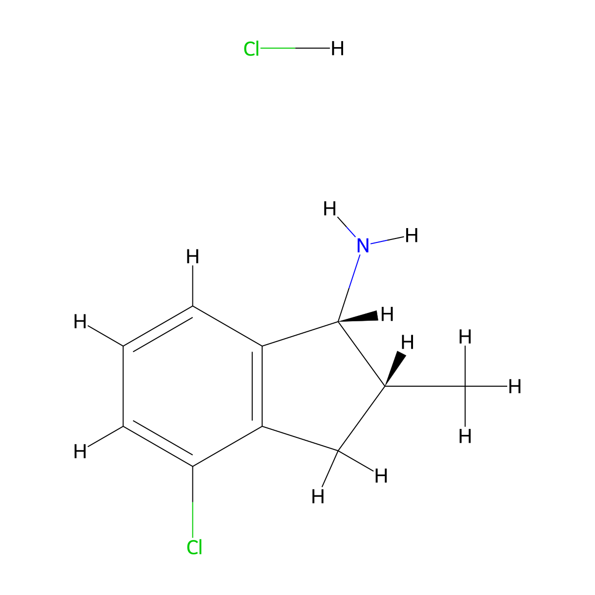 (1R,2R)-4-Chloro-2-methyl-2,3-dihydro-1H-inden-1-amine;hydrochloride molecular structure, CAS 2219379-30-1
