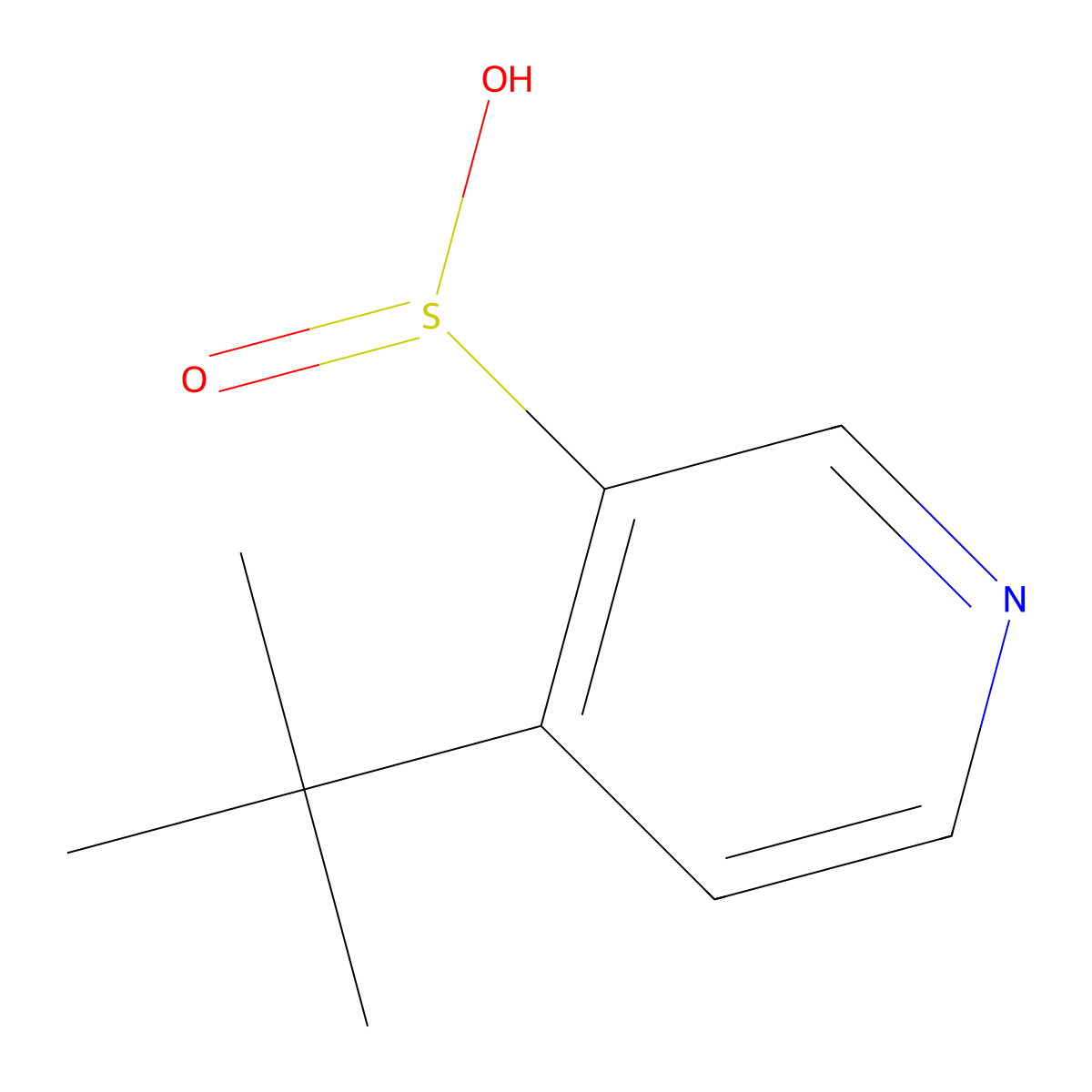 4-Tert-butylpyridine-3-sulfinic acid molecular structure, CAS 2219379-34-5