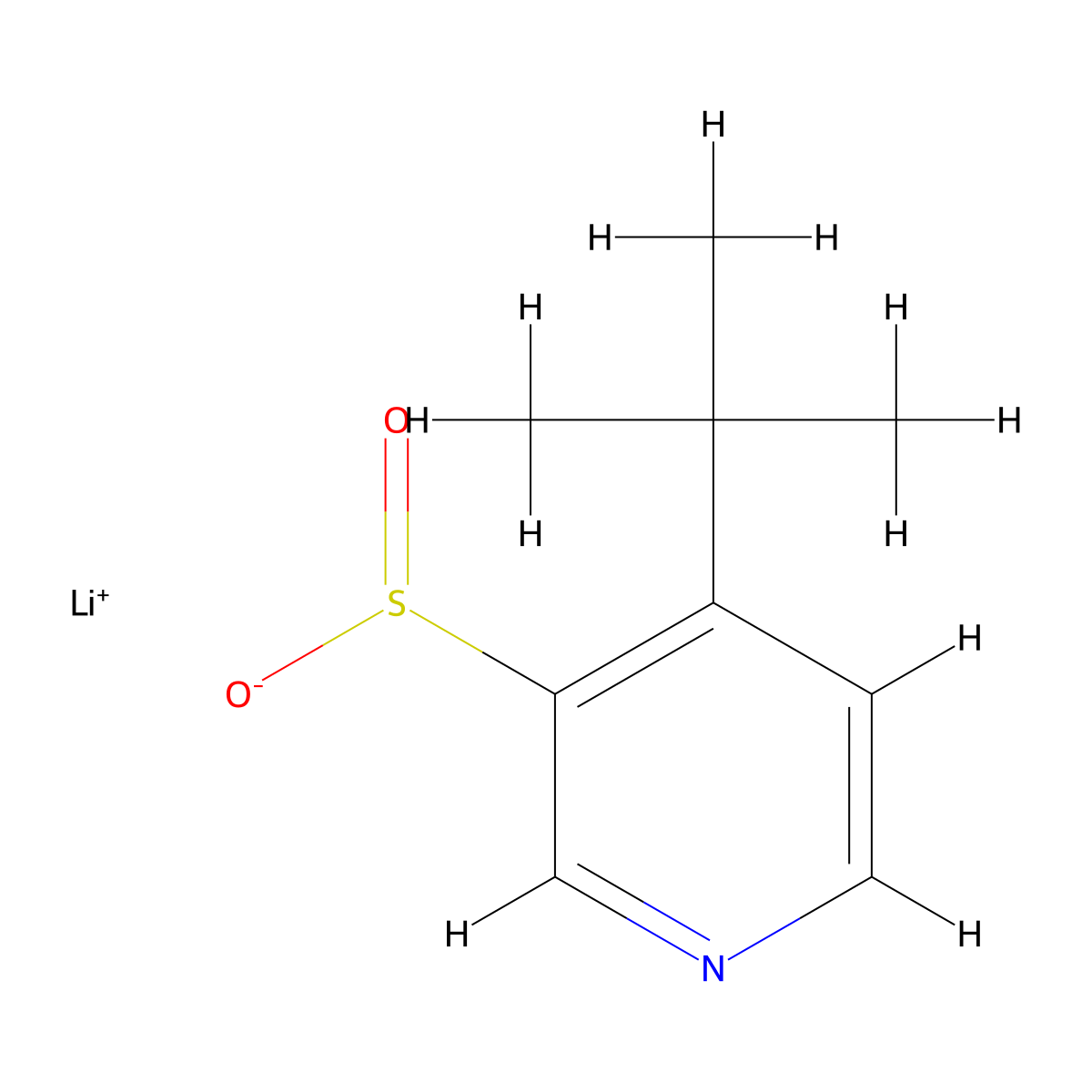 Lithium(1+) ion 4-tert-butylpyridine-3-sulfinate molecular structure, CAS 2219379-35-6