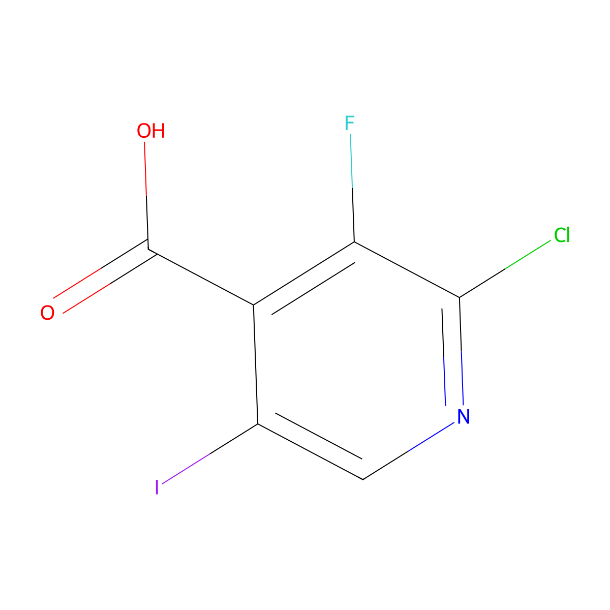 2-Chloro-3-fluoro-5-iodopyridine-4-carboxylic acid molecular structure, CAS 2219379-36-7