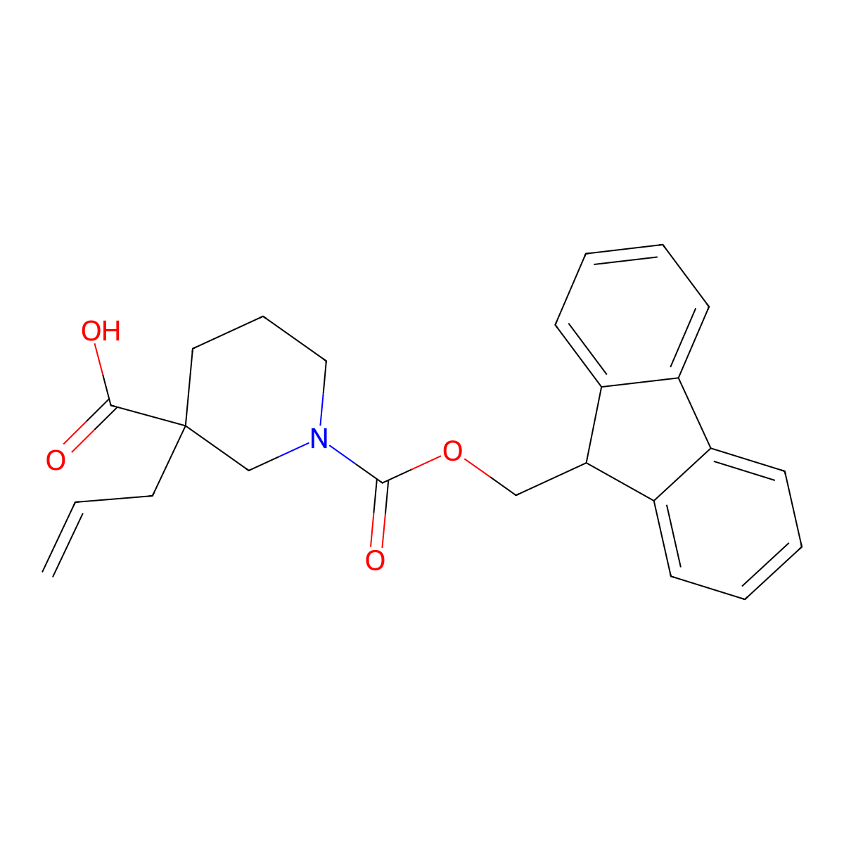 1-{[(9H-fluoren-9-yl)methoxy]carbonyl}-3-(prop-2-en-1-yl)piperidine-3-carboxylic acid molecular structure, CAS 2219379-50-5