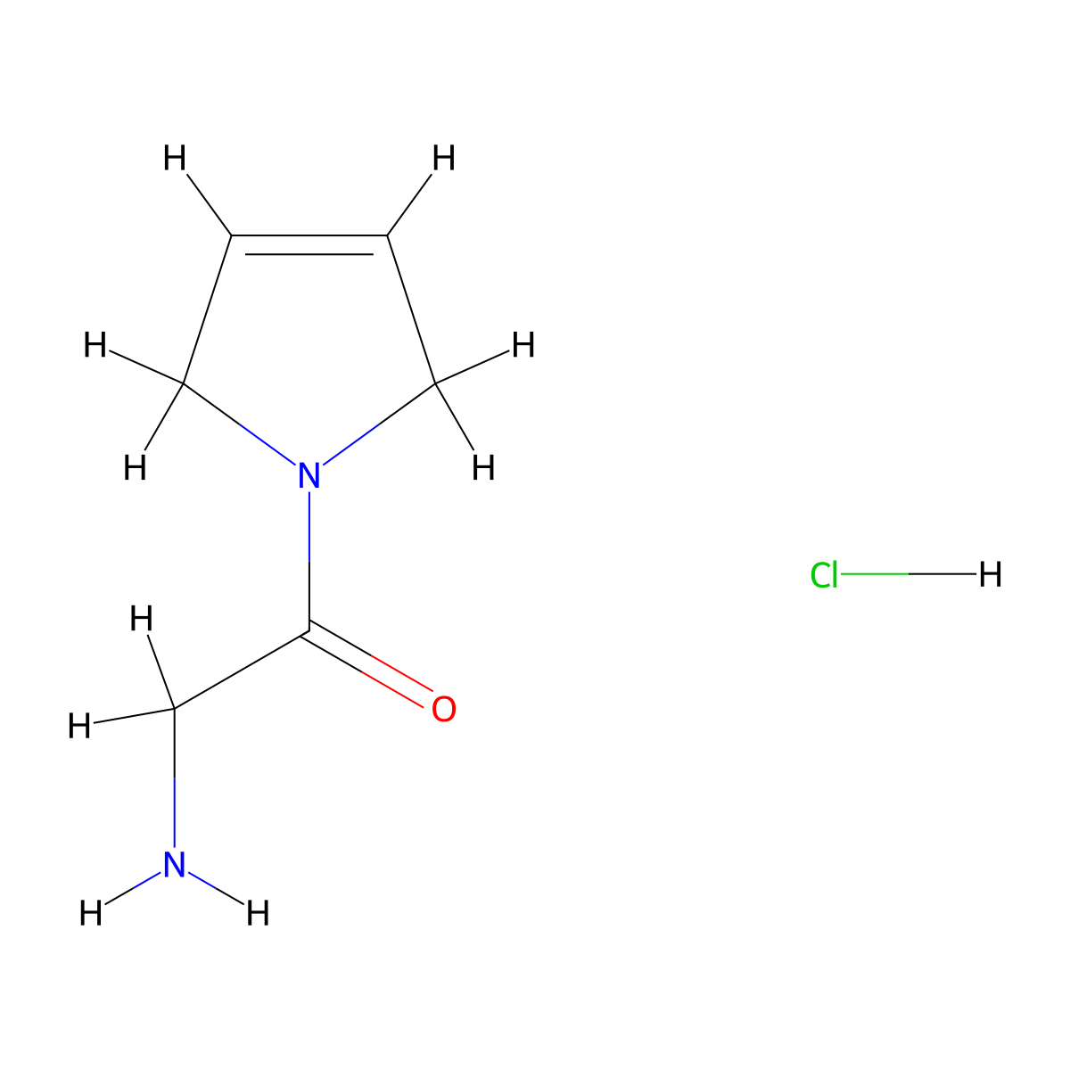 2-Amino-1-(2,5-dihydro-1H-pyrrol-1-yl)ethan-1-one hydrochloride molecular structure, CAS 2219379-55-0