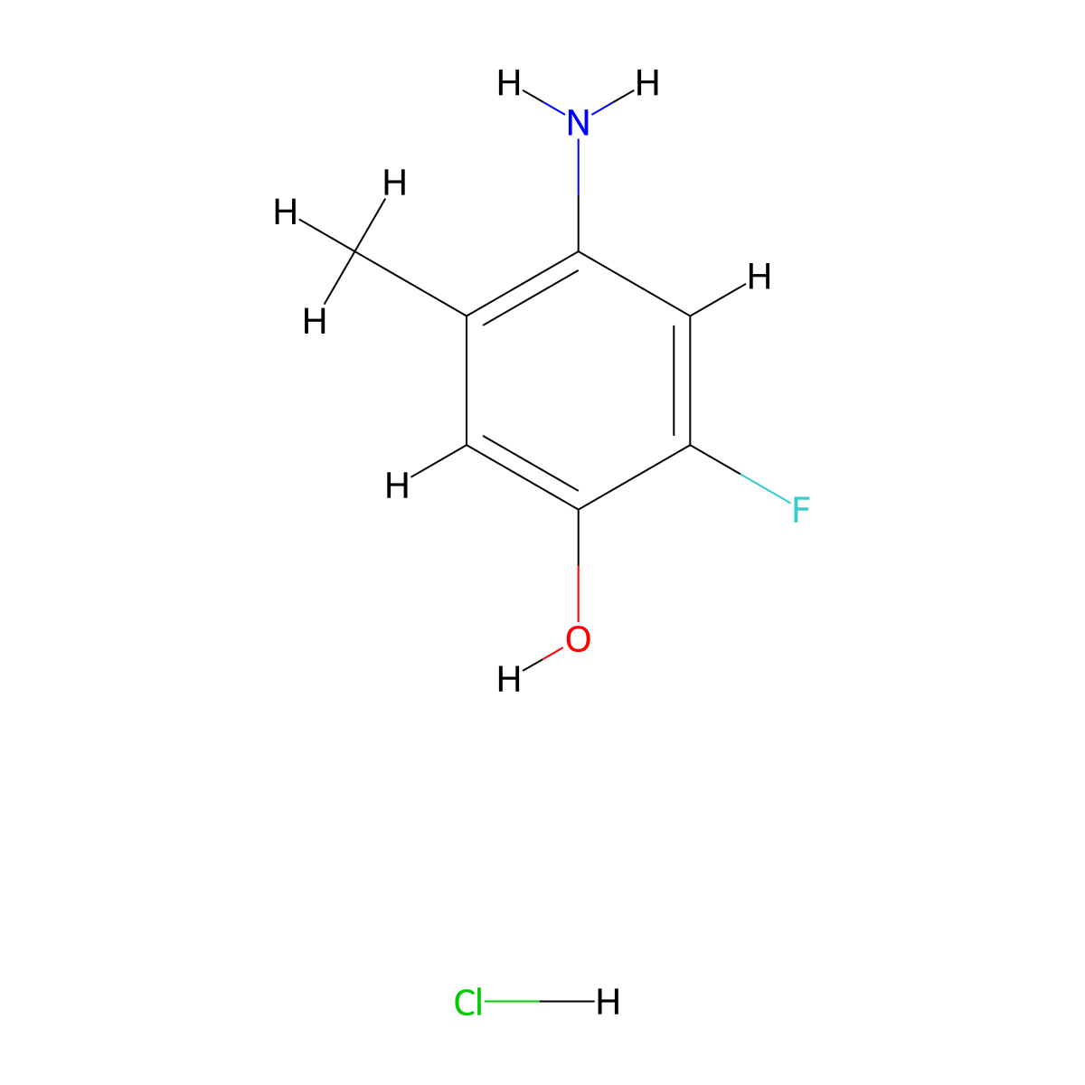 4-Amino-2-fluoro-5-methylphenol hydrochloride molecular structure, CAS 2219379-60-7