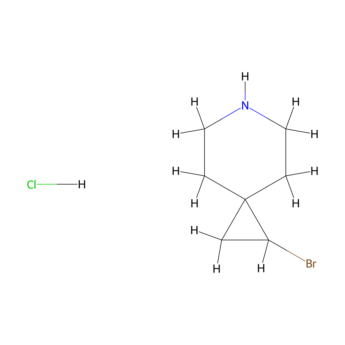 1-Bromo-6-azaspiro[2.5]octane hydrochloride molecular structure, CAS 2219379-64-1