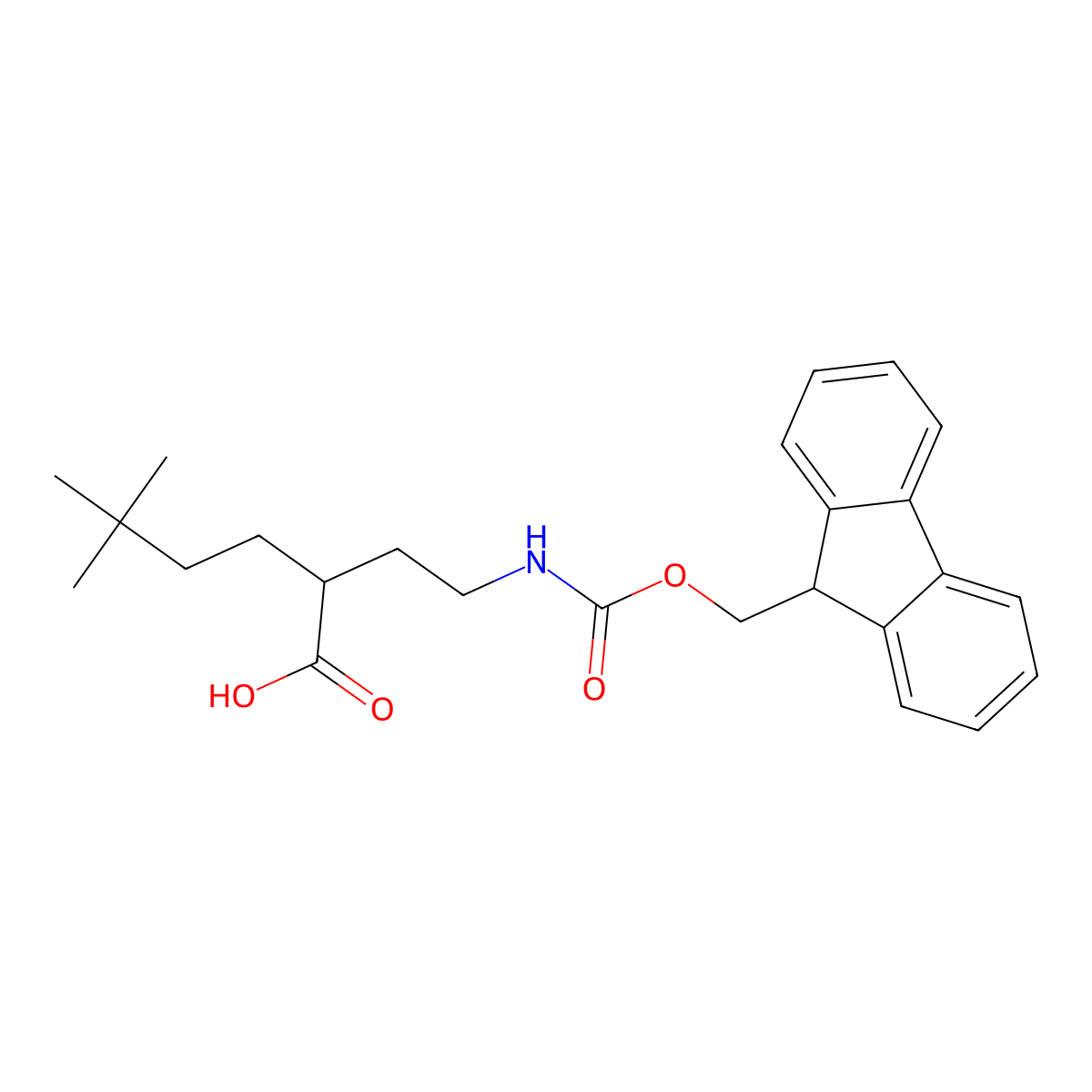 2-[2-({[(9H-fluoren-9-yl)methoxy]carbonyl}amino)ethyl]-5,5-dimethylhexanoic acid molecular structure, CAS 2219379-65-2