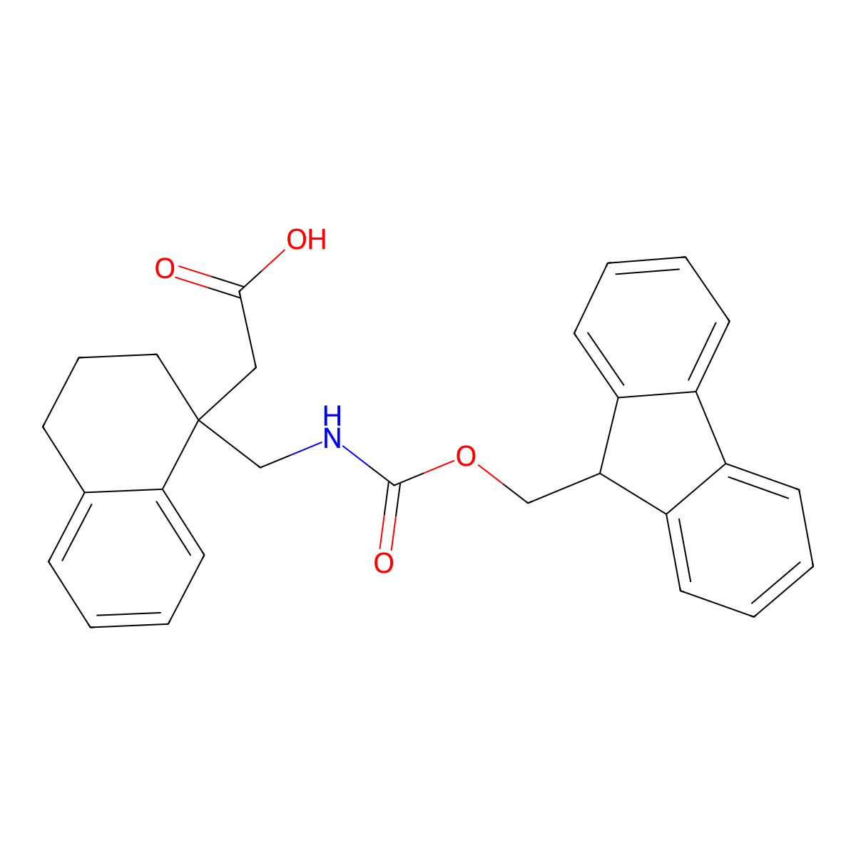 2-{1-[({[(9H-fluoren-9-yl)methoxy]carbonyl}amino)methyl]-1,2,3,4-tetrahydronaphthalen-1-yl}acetic acid molecular structure, CAS 2219379-74-3