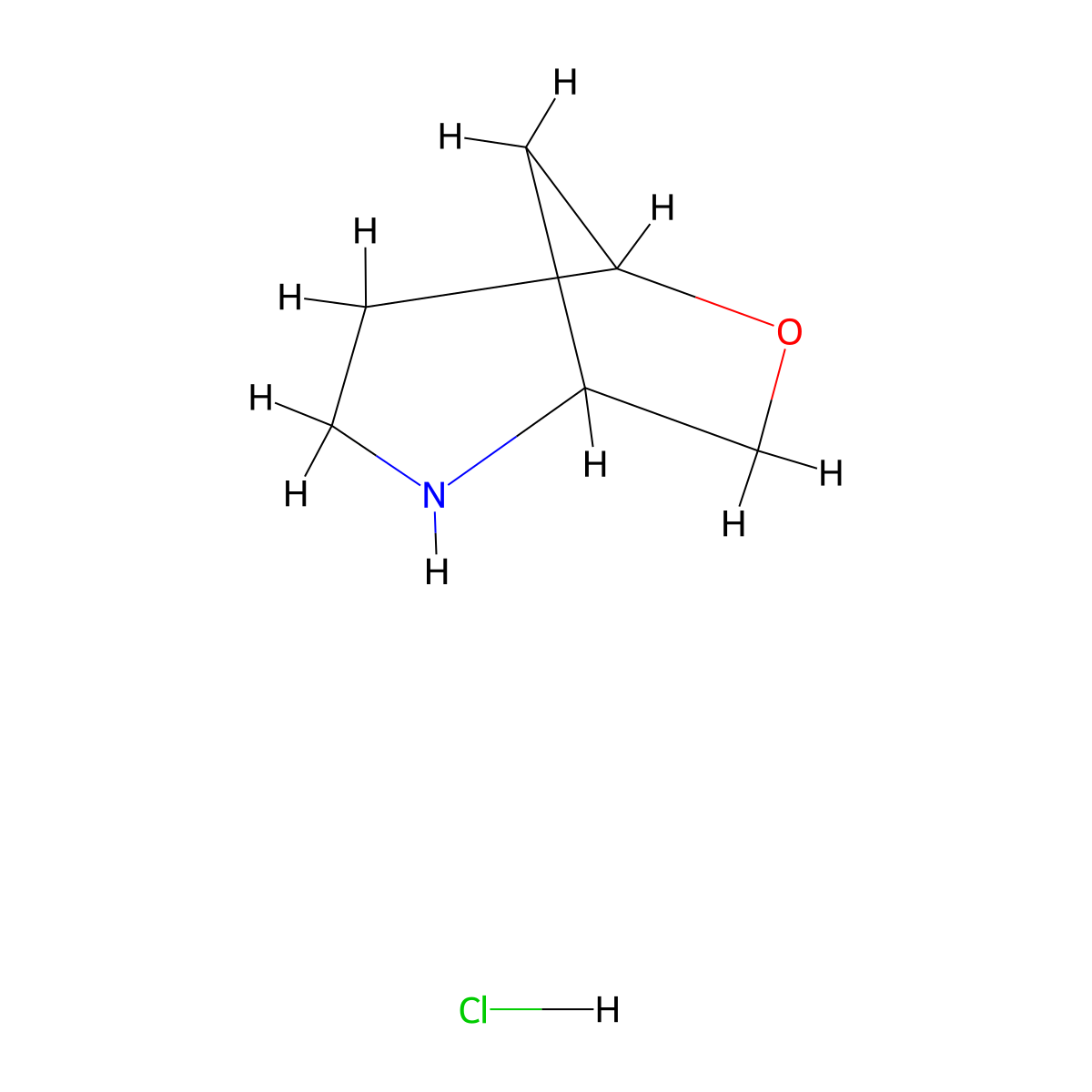 6-Oxa-2-azabicyclo(3.2.1)octane hydrochloride molecular structure, CAS 2219379-77-6