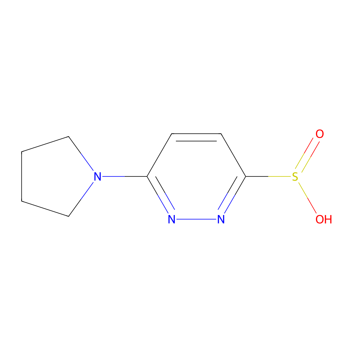 6-(Pyrrolidin-1-yl)pyridazine-3-sulfinic acid molecular structure, CAS 2219379-81-2