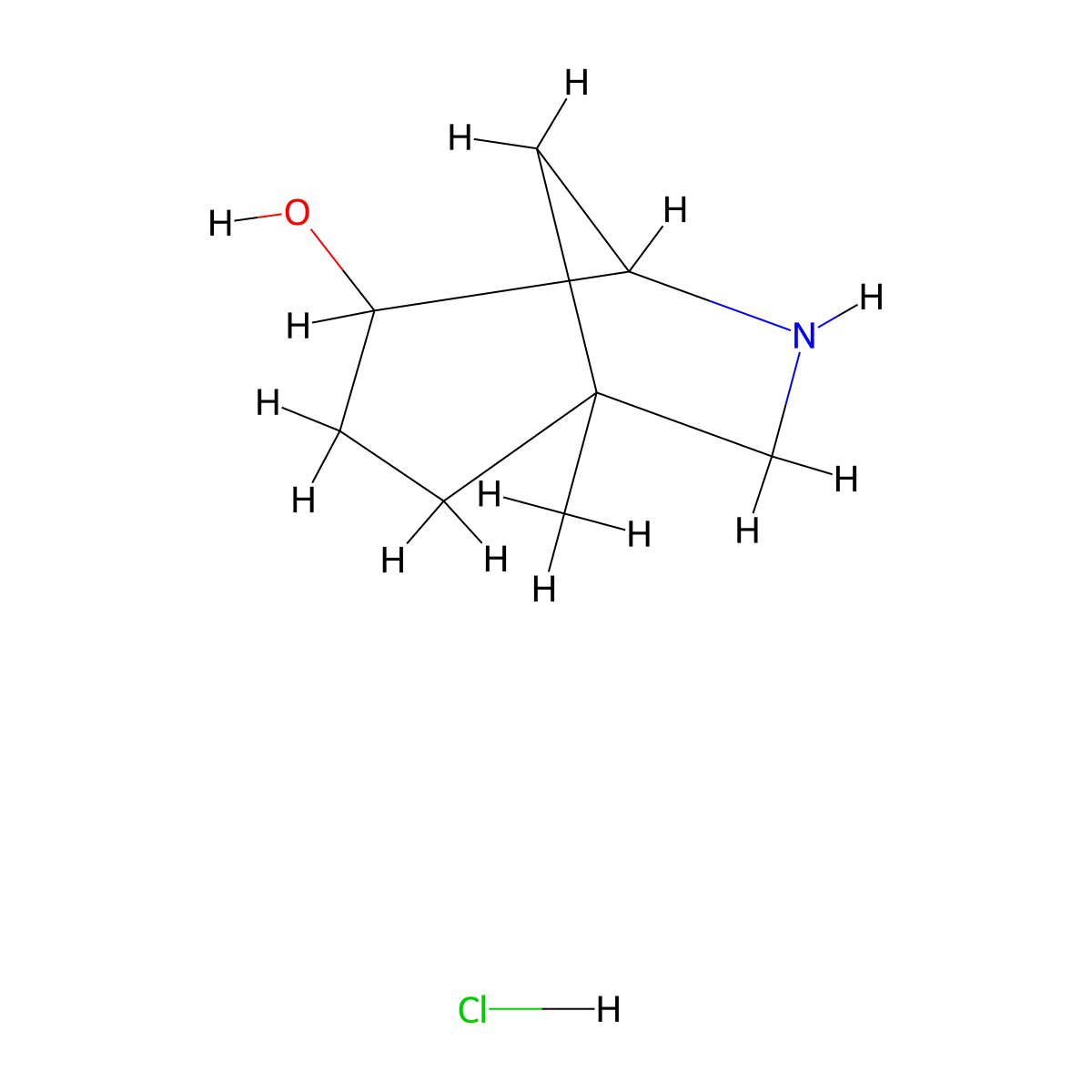 1-Methyl-6-azabicyclo[3.2.1]octan-4-ol hydrochloride molecular structure, CAS 2219379-84-5
