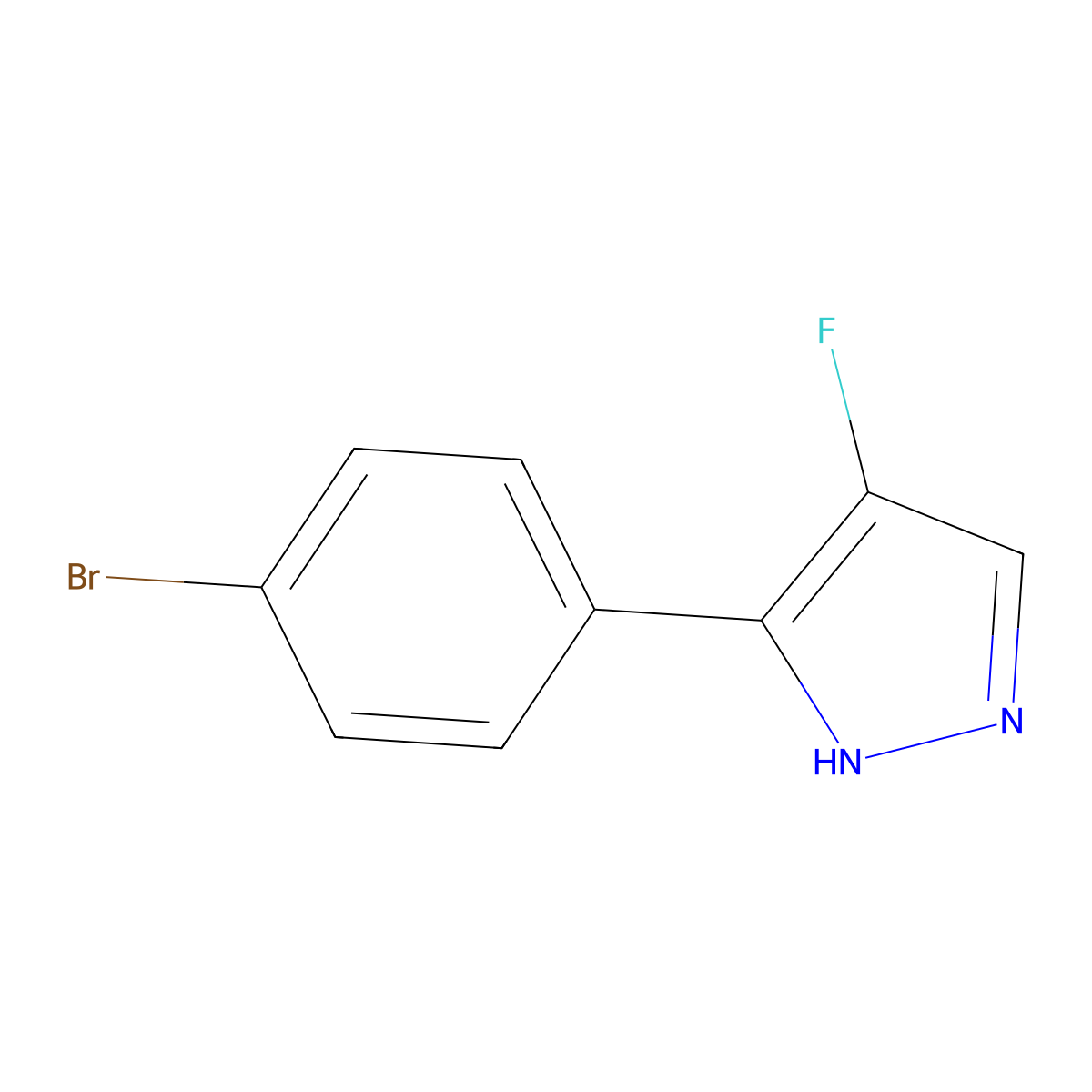 3-(4-Bromophenyl)-4-fluoro-1H-pyrazole molecular structure, CAS 2219379-88-9