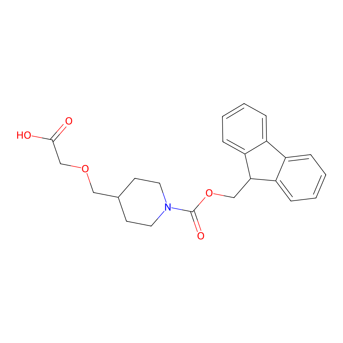 2-[(1-{[(9H-fluoren-9-yl)methoxy]carbonyl}piperidin-4-yl)methoxy]acetic acid molecular structure, CAS 2219379-94-7