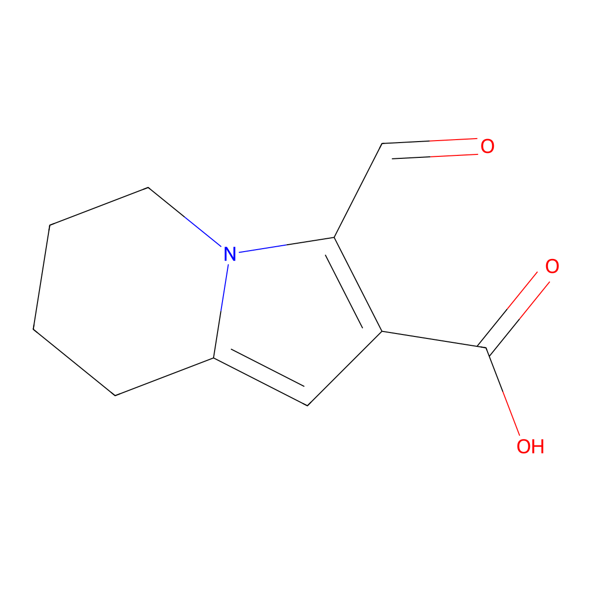 3-Formyl-5,6,7,8-tetrahydroindolizine-2-carboxylic acid molecular structure, CAS 2219380-04-6
