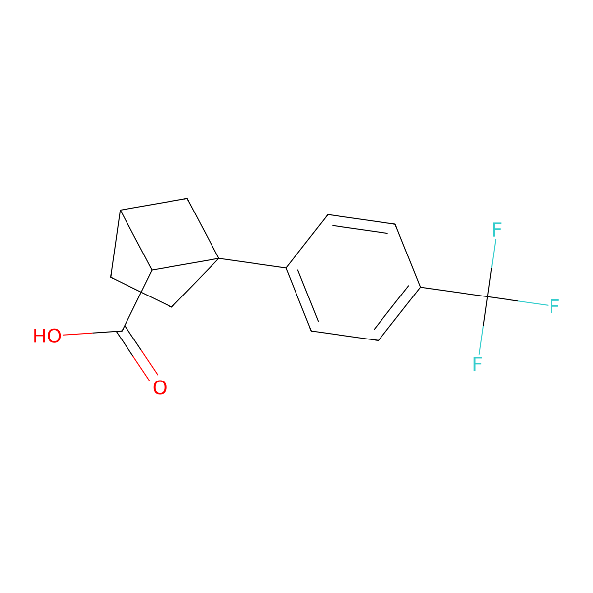 1-(4-(Trifluoromethyl)phenyl)bicyclo[2.1.1]hexane-5-carboxylic acid molecular structure, CAS 2219380-08-0