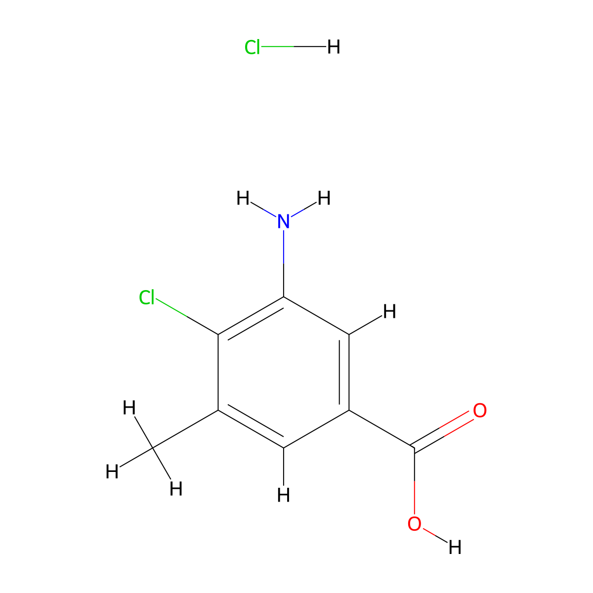 3-Amino-4-chloro-5-methylbenzoic acid hydrochloride molecular structure, CAS 2219380-14-8
