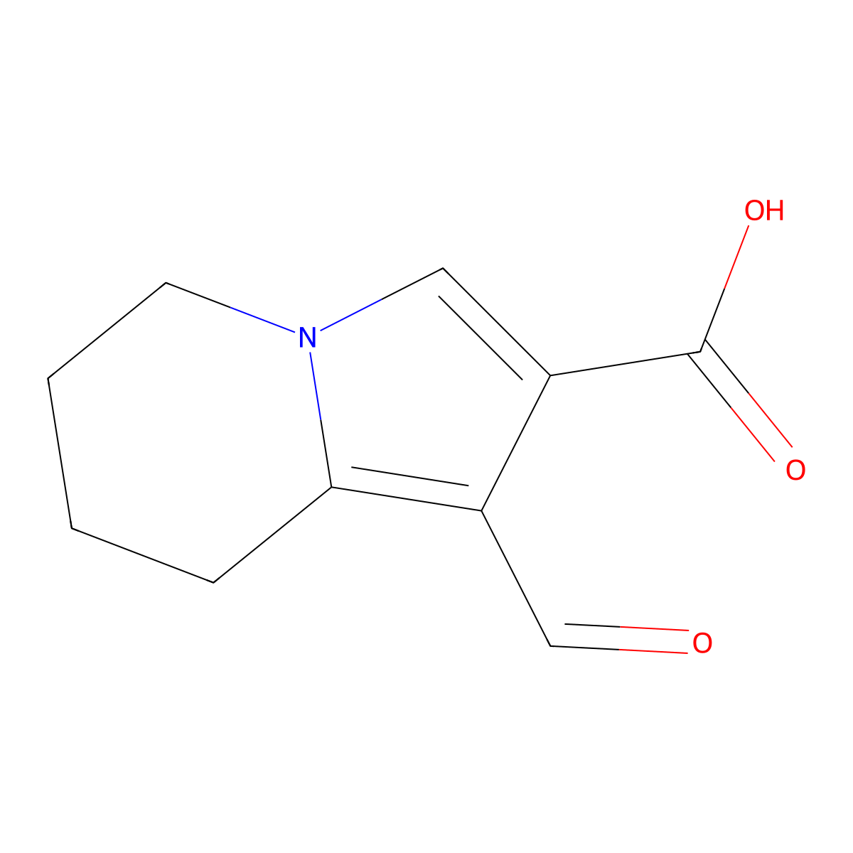 1-Formyl-5,6,7,8-tetrahydroindolizine-2-carboxylic acid molecular structure, CAS 2219380-17-1