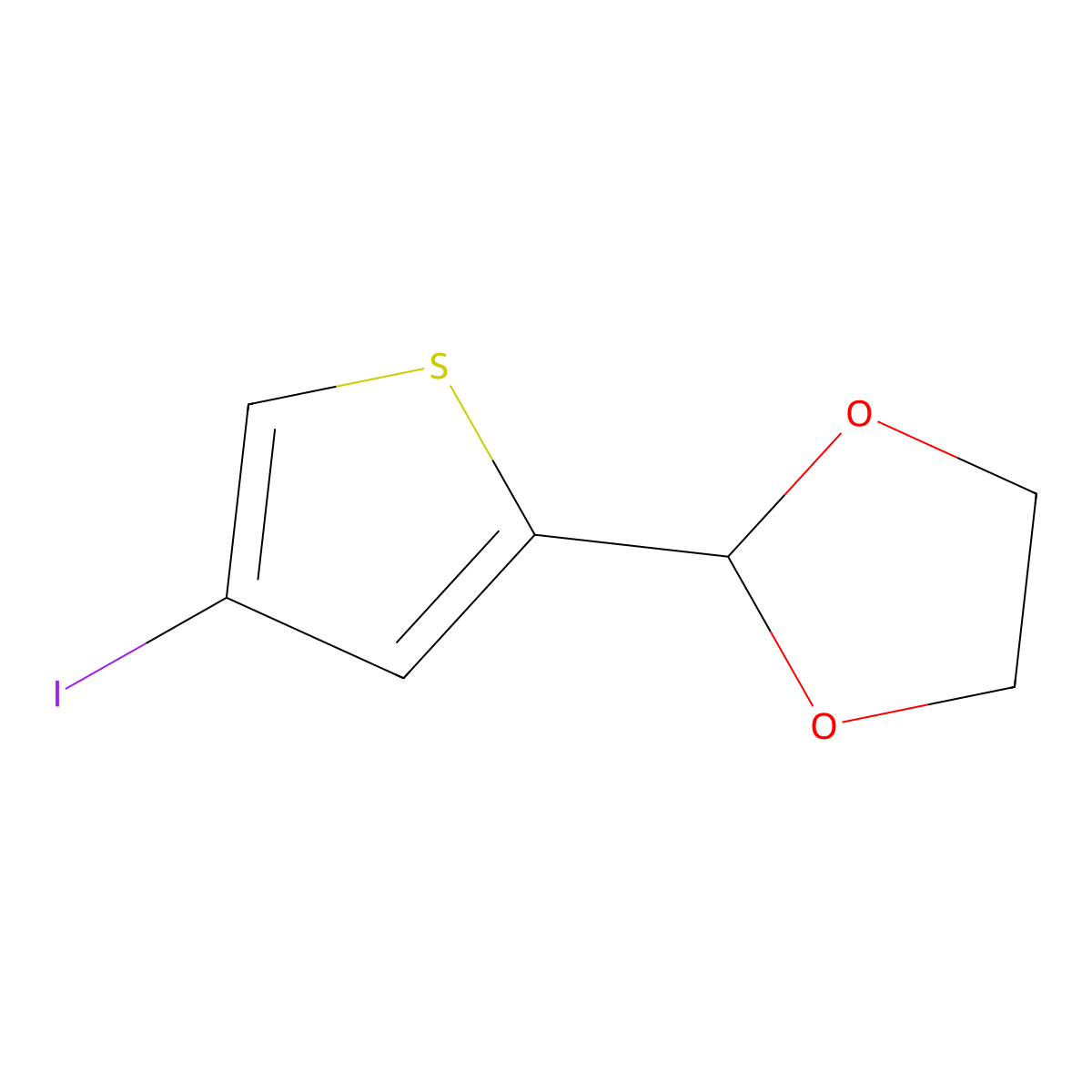 2-(4-Iodothiophen-2-yl)-1,3-dioxolane molecular structure, CAS 2219380-23-9