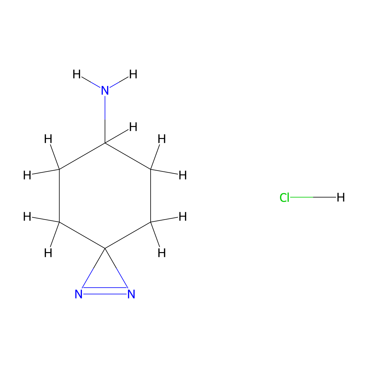 1,2-Diazaspiro[2.5]oct-1-en-6-amine hydrochloride molecular structure, CAS 2219380-35-3