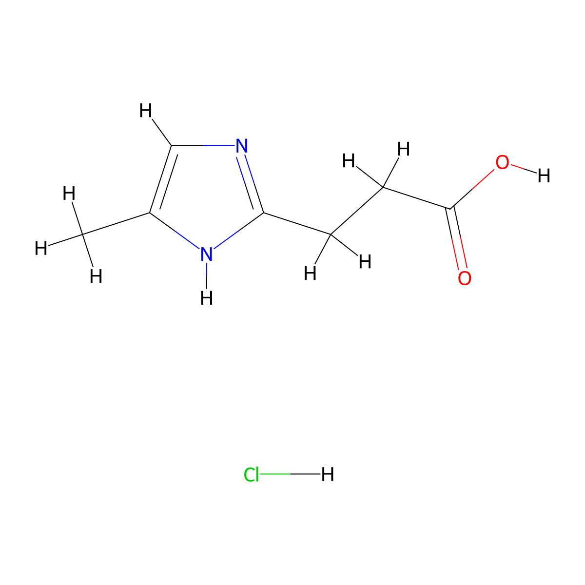 3-(4-Methyl-1H-imidazol-2-yl)propanoic acid hydrochloride molecular structure, CAS 2219407-27-7