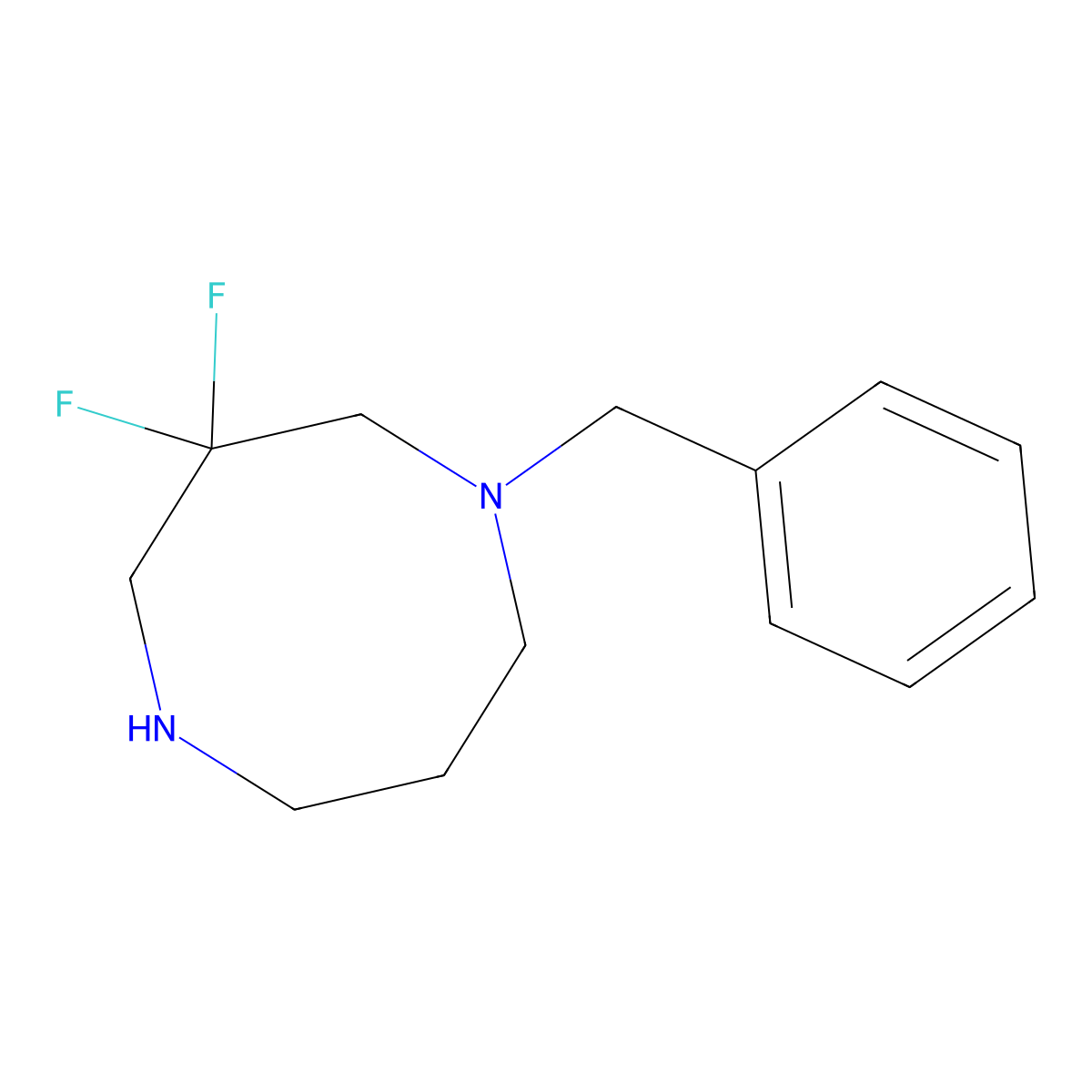 1-Benzyl-3,3-difluoro-1,5-diazocane molecular structure, CAS 2219407-33-5
