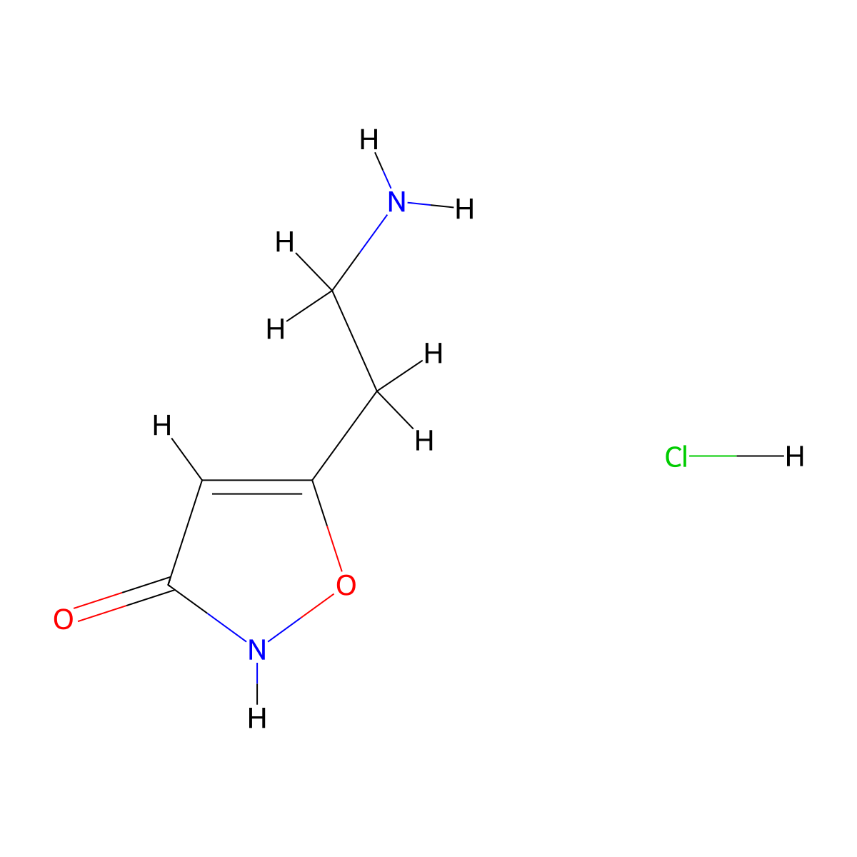 5-(2-Aminoethyl)-1,2-oxazol-3-ol hydrochloride molecular structure, CAS 2219407-40-4