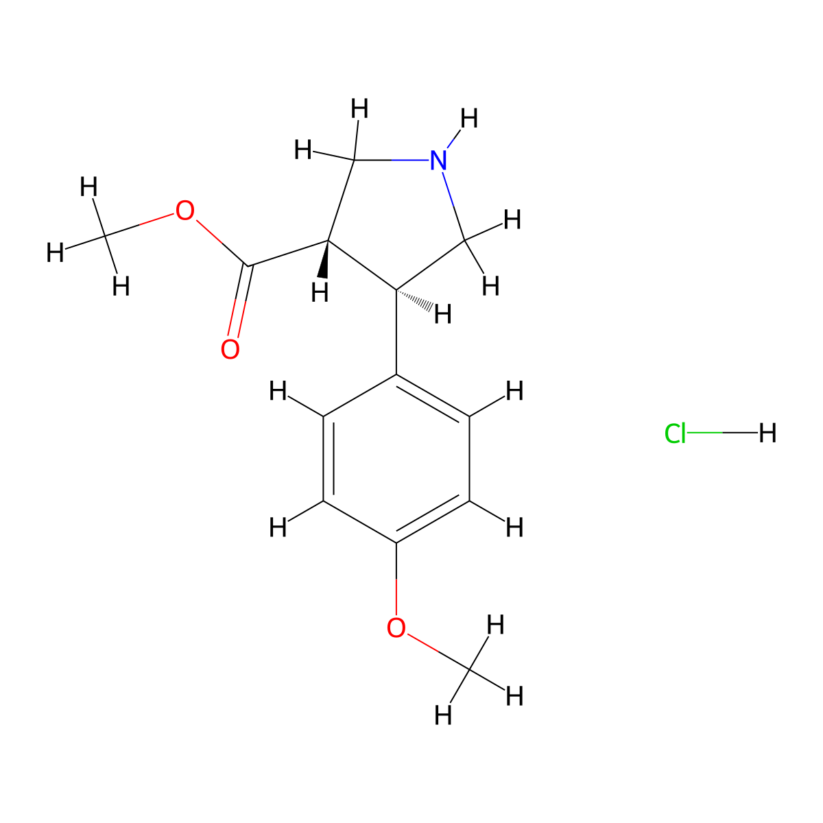 Methyl (3S,4R)-4-(4-methoxyphenyl)pyrrolidine-3-carboxylate;hydrochloride molecular structure, CAS 2219407-42-6